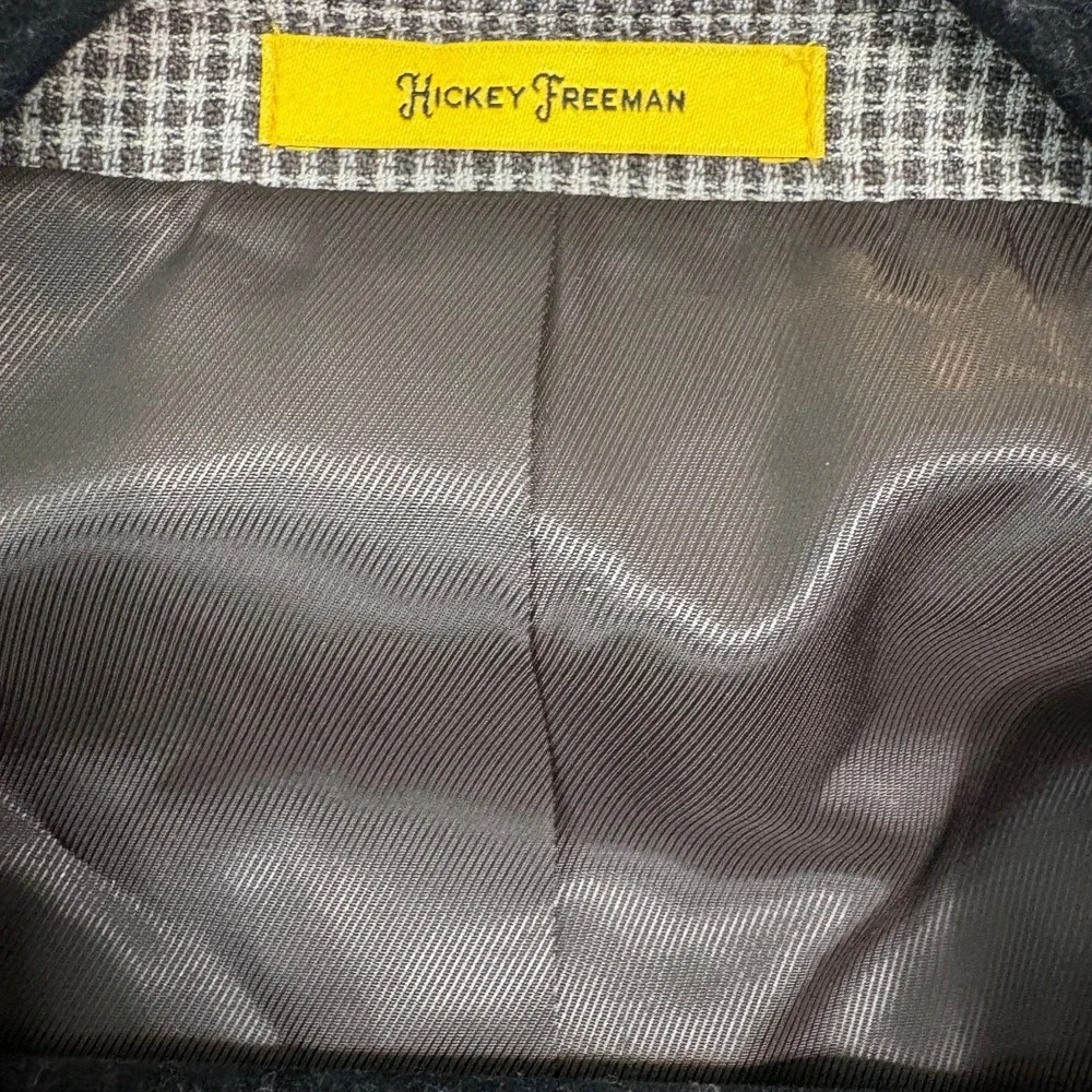 Hickey‎ Freeman Blazer Sport Coat Men Size 52L Brown Houndstooth Wool Two-Button